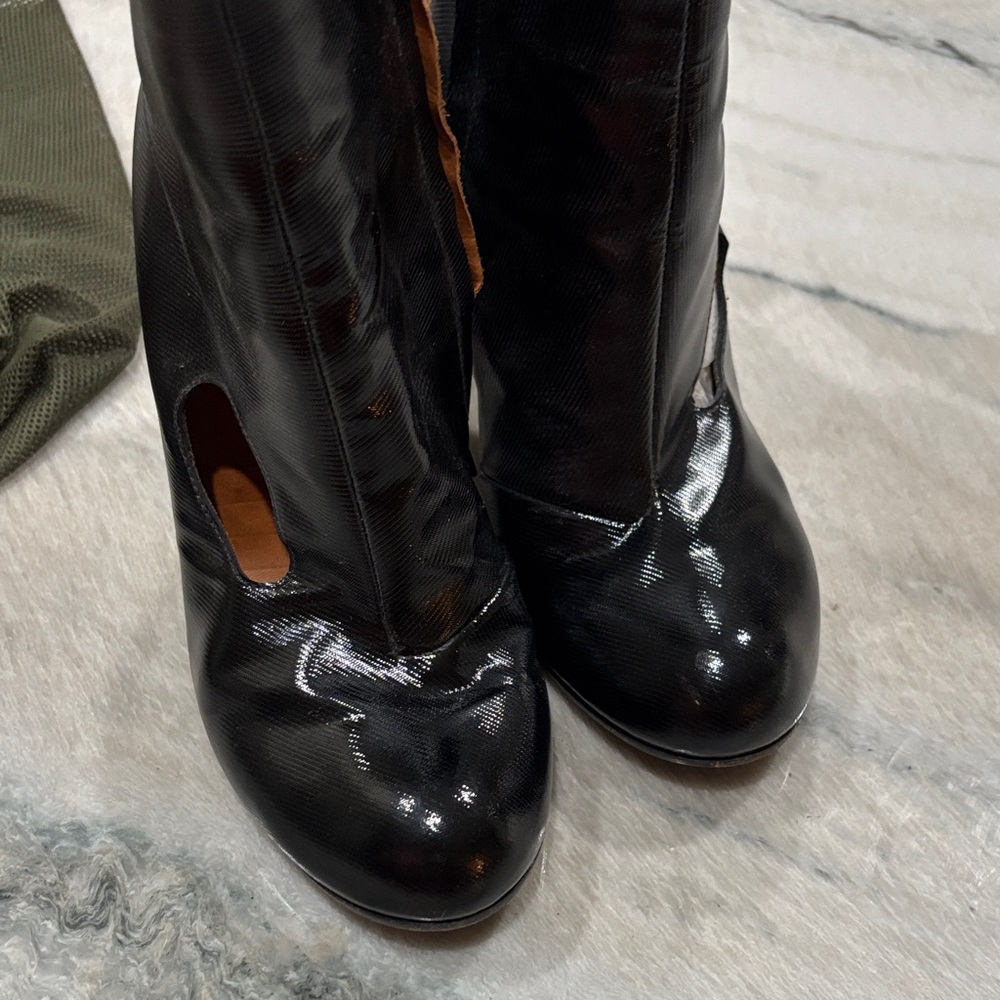 Chie Mihara Glossy Black Heeled Boots